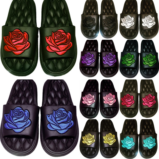 Black Slides with Rose