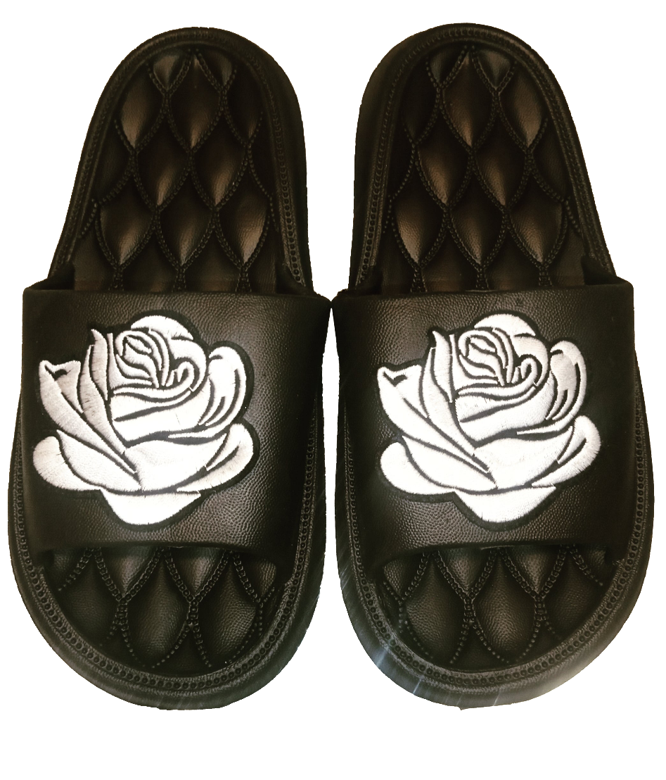 Black Slides with Rose