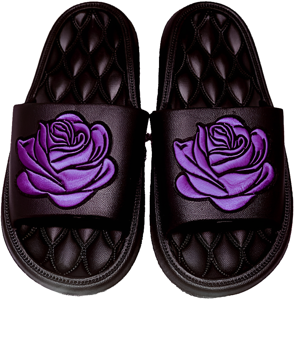 Black Slides with Rose