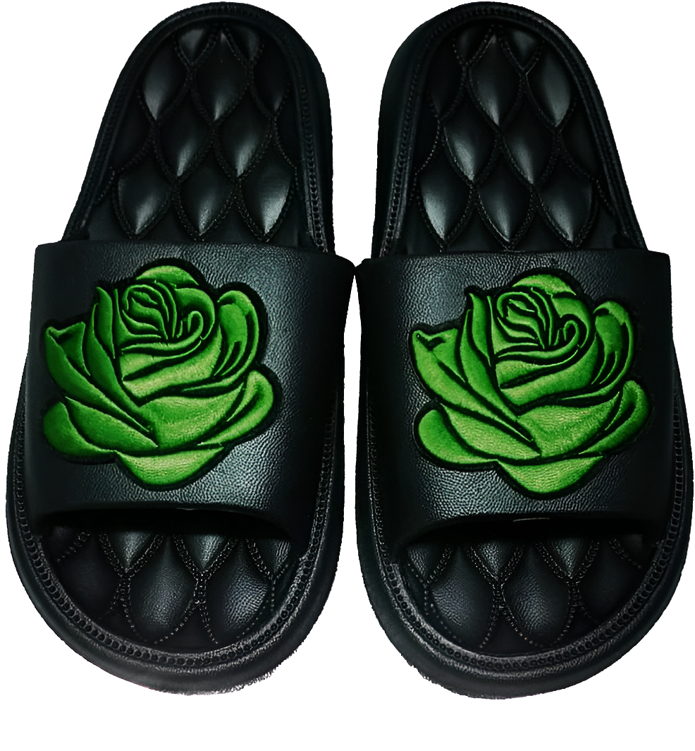 Black Slides with Rose