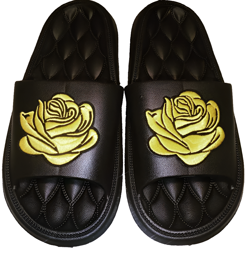 Black Slides with Rose