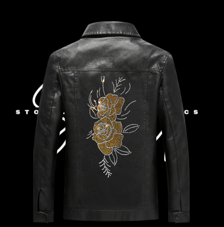 Rhinestone Faux Leather Jackets