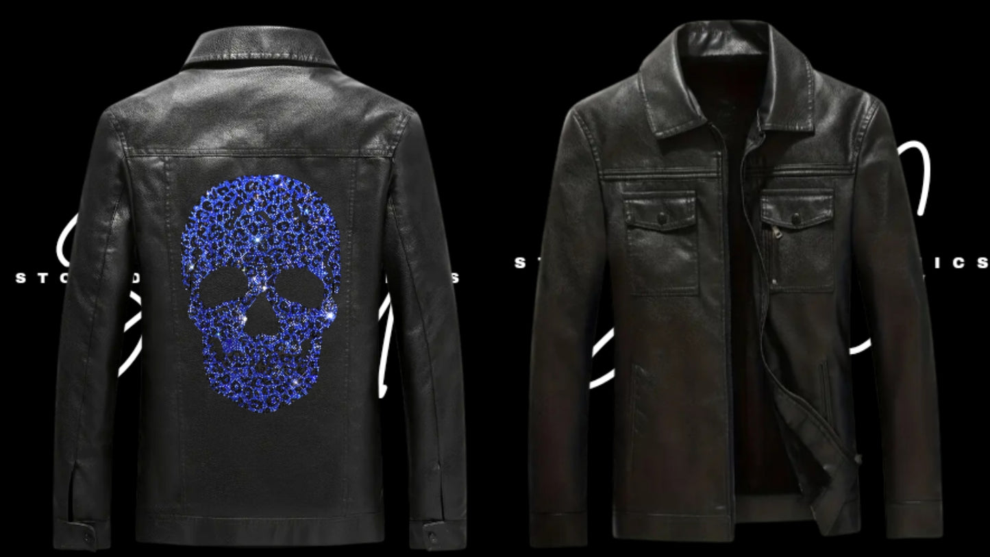 Rhinestone Faux Leather Jackets