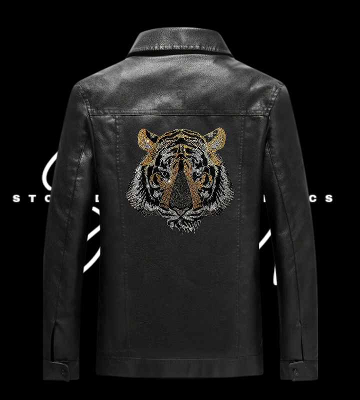 Rhinestone Faux Leather Jackets