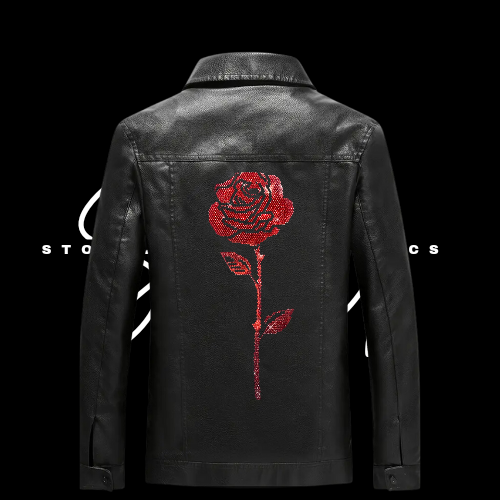 Rhinestone Faux Leather Jackets