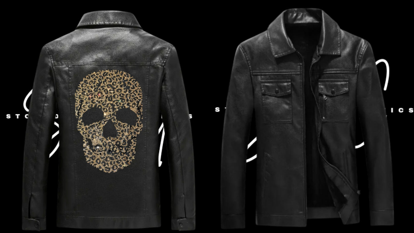 Rhinestone Faux Leather Jackets