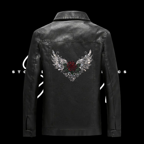 Rhinestone Faux Leather Jackets