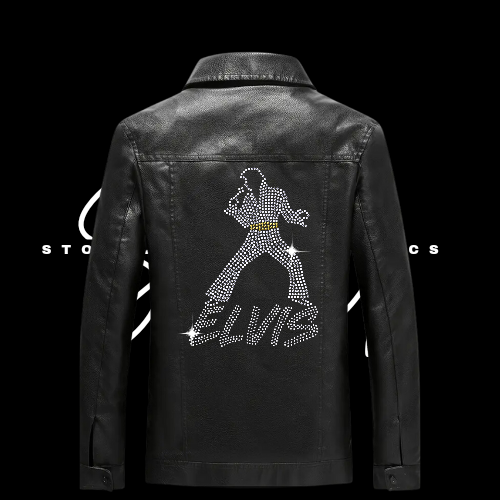 Rhinestone Faux Leather Jackets