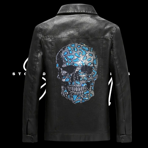 Rhinestone Faux Leather Jackets