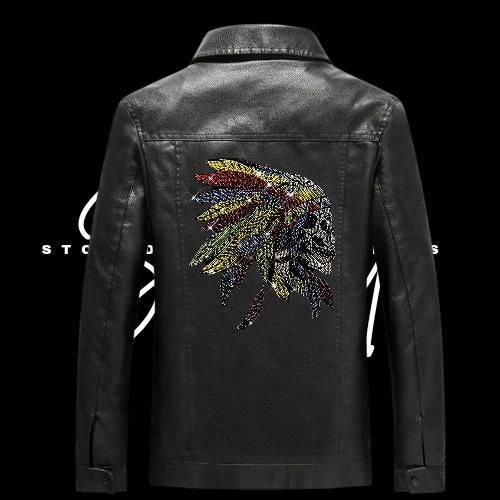 Rhinestone Faux Leather Jackets